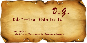 Dörfler Gabriella névjegykártya